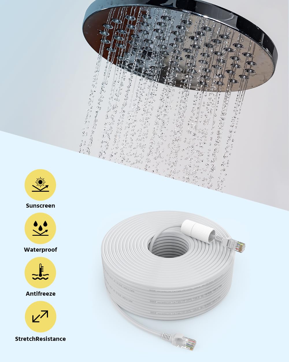 ANNKE 100 FT Cat5e Internet High-Speed Network Cable, RJ45 LAN Cable, PoE Ethernet Cable IP Camera and NVR System, Modem, PC, Consoles, etc., Compatible for Indoor/Outdoor Use - Image 3