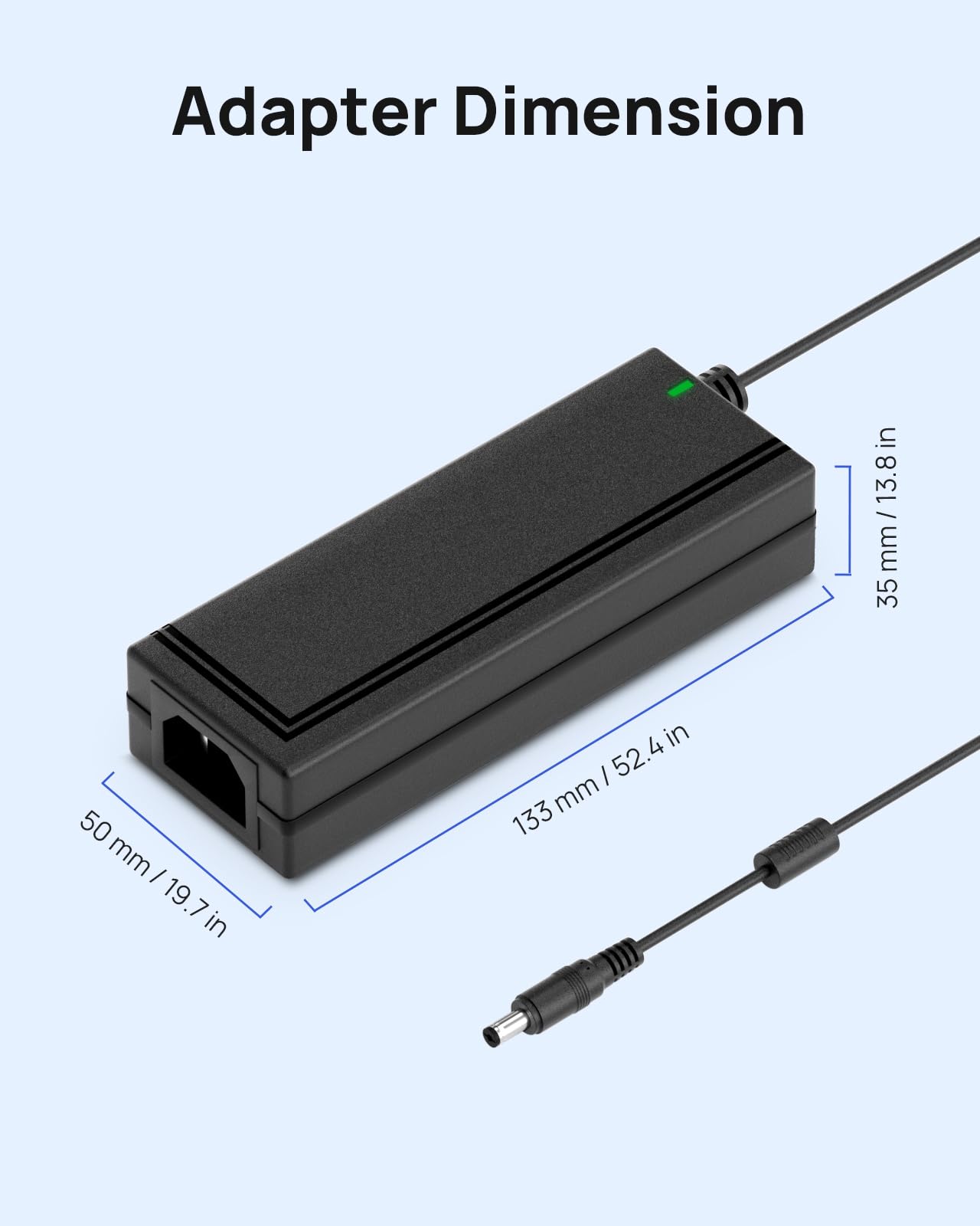 ANNKE 12V 5A Security Camera Power Adapter with 9-Way Splitter Cable, 100-240V AC to DC Converter, 5.5×2.1mm Plug, Compatible with Most Brands Equipments, CCTV/DVR/NVR/Camera Systems, LED Strip Lights - Image 7