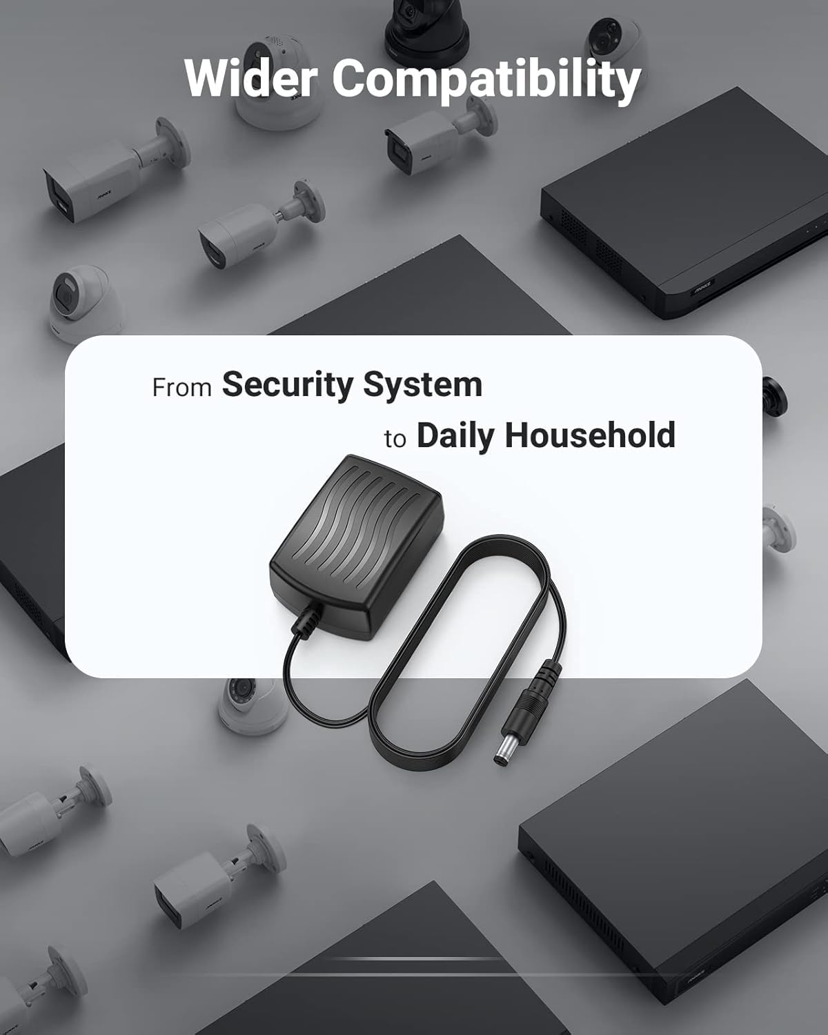 ANNKE 12V2A CCTV Camera Power Supply with DC Connector for DVR Security Camera System - Image 3