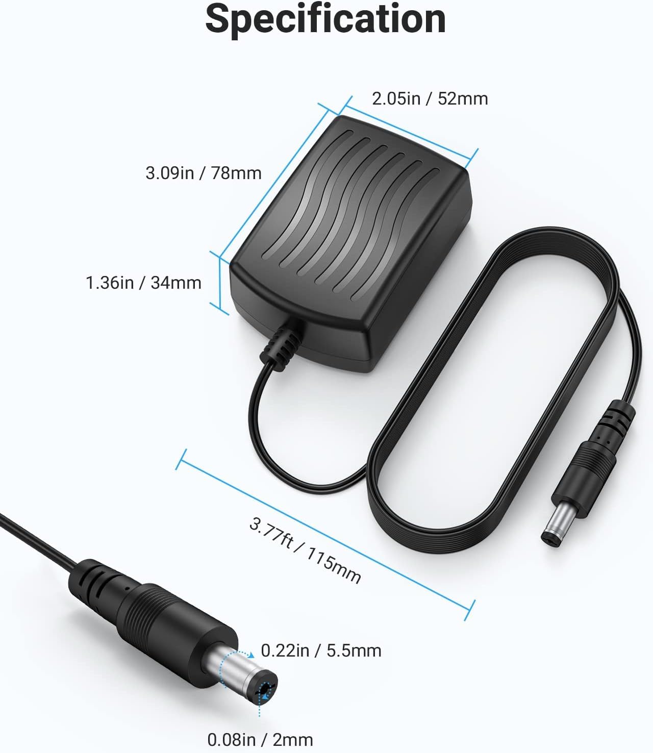 ANNKE 12V2A CCTV Camera Power Supply with DC Connector for DVR Security Camera System - Image 5