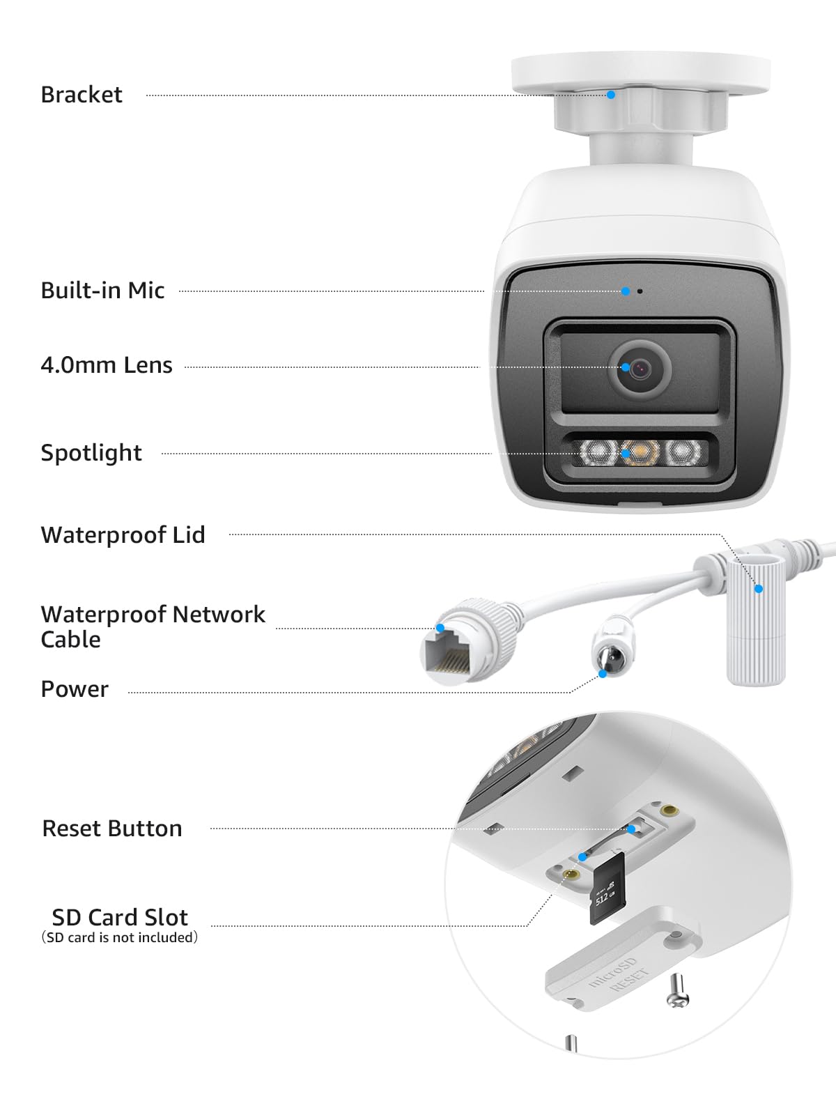 ANNKE Security 4K 8MP PoE Camera, Surveillance Outdoor AI IP Cam with Mic/Audio, AI Human/Vehicle Detection, Smart Dual Light, IP67, H.265+, Up to 512GB Storage, 4mm Lens, Color Night Vision - Image 8