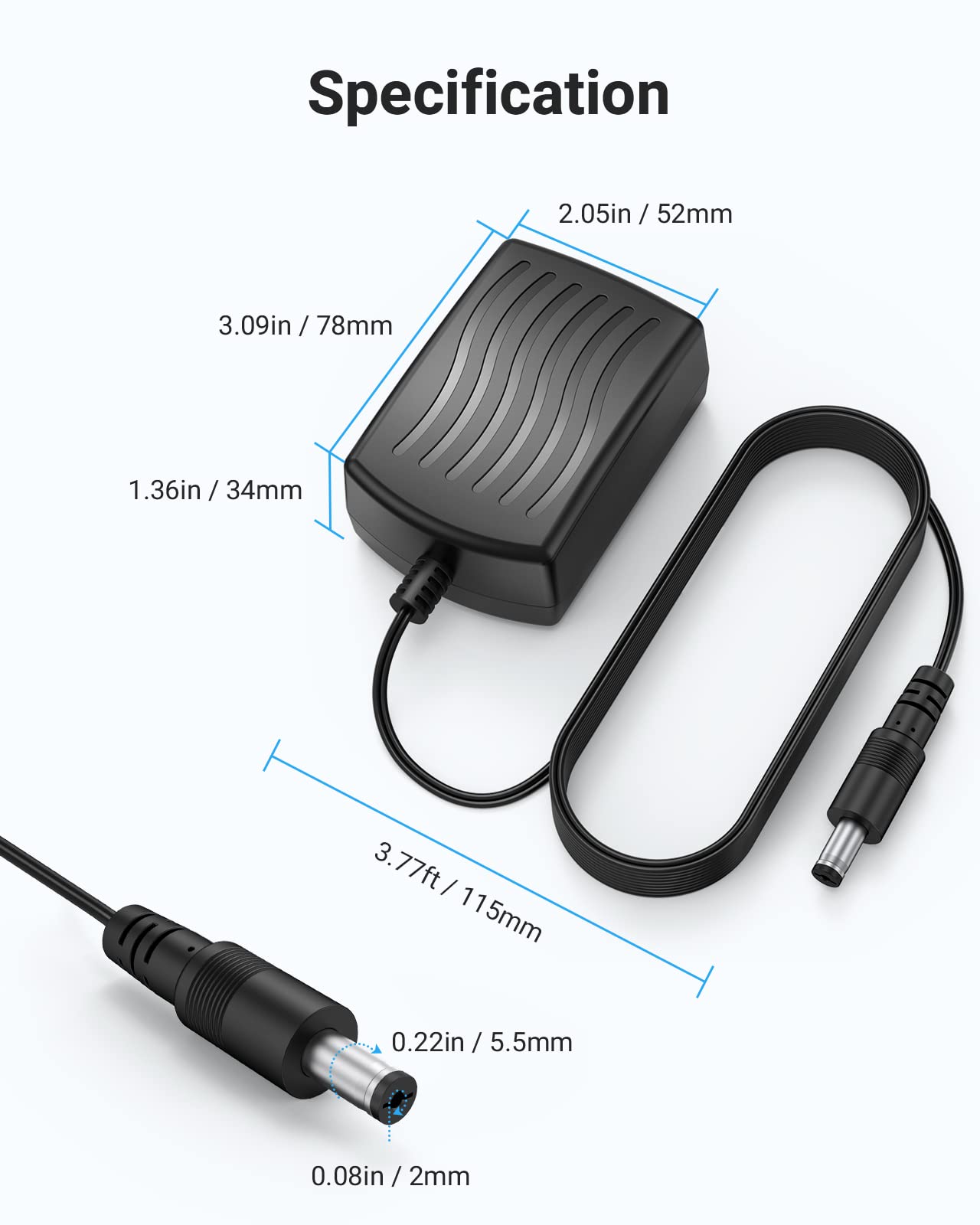 ANNKE Security Power Adapter Supply AC to DC 12V2A and 1-to-4 Splitter Power Cord for CCTV Surveillance Camera DVR System - Image 6